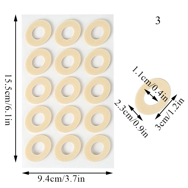 Callus Cushions - 15PCS Orthopedic  - Waterproof Self-Adhesive Foot Pads for Corn Removal & Bunion Protection